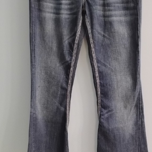 ⭐ Vigoss Collection Women's Dark Wash Flare Jeans Size 1 ⭐ - Picture 5 of 9